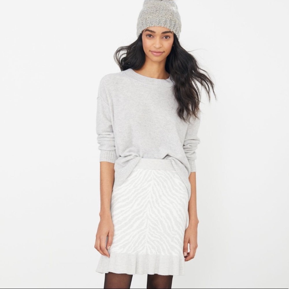 Anthropologie | ZEBRA RUFFLED KNIT MINI SKIRT | SP